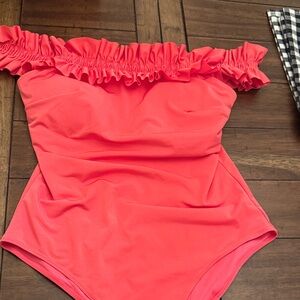 H&M Coral Ruffle Kids One Piece Swimsuit